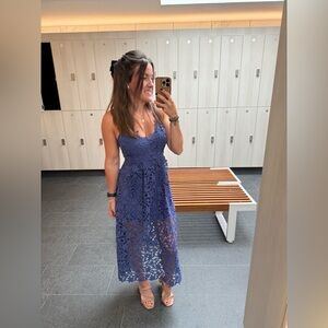 Astr Navy Lace Dress